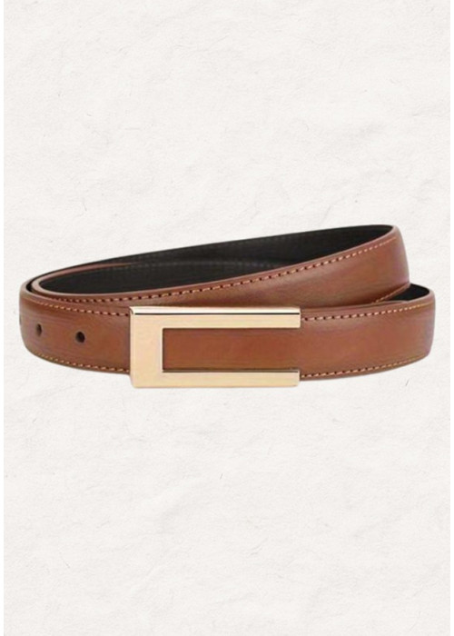  ALLOY PLATE BUCKLE BROWN BELTS